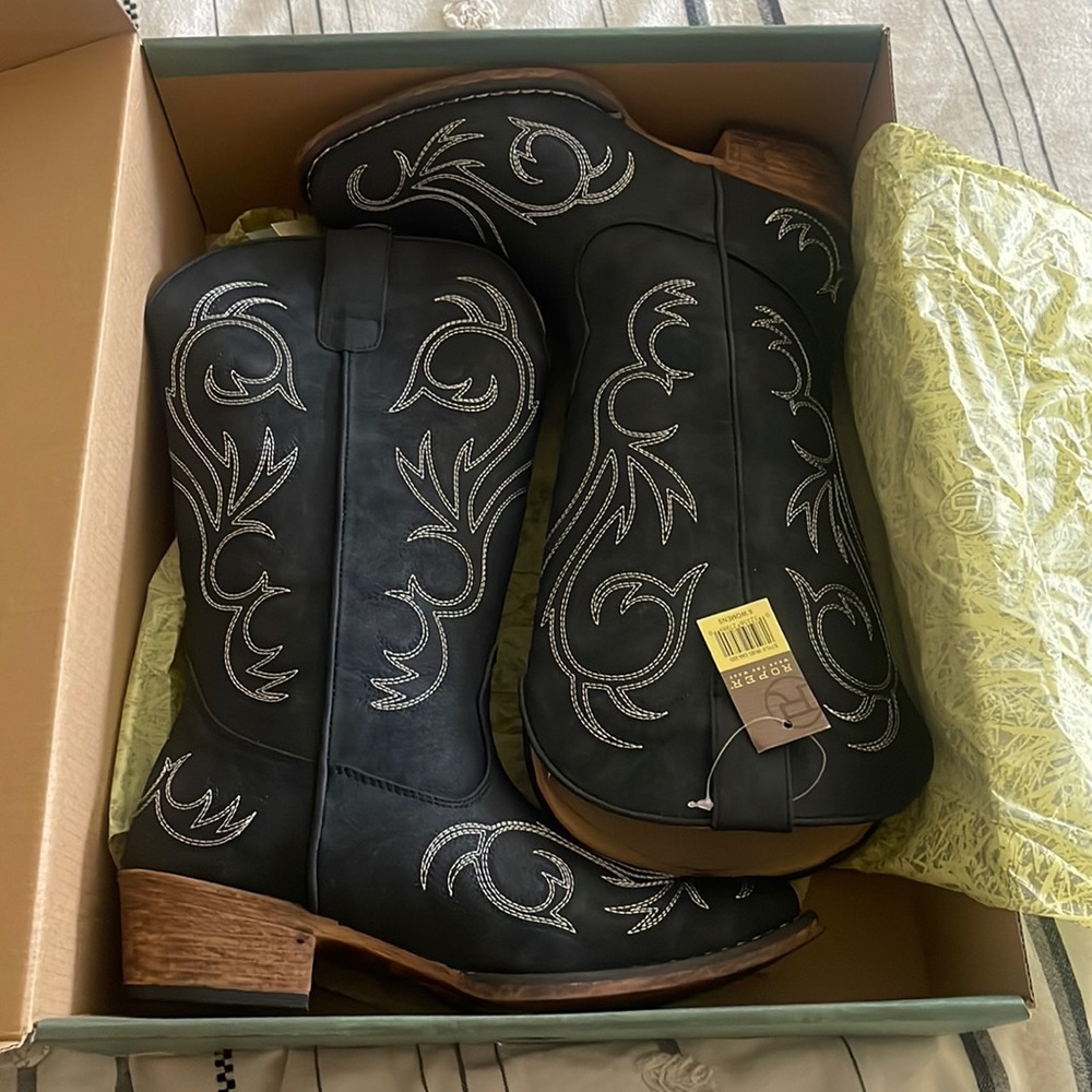 Roper Riley Black Cowgirl Boots